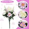 20.5inch Silk Artificial Spring Flowers 2 Bundles - White Peony, Purple Daisy Fake Wildflowers & White Hyacinth, Faux Grave Flowers for Cemetery, Wedding Centerpieces, Home Decor, Table Vase